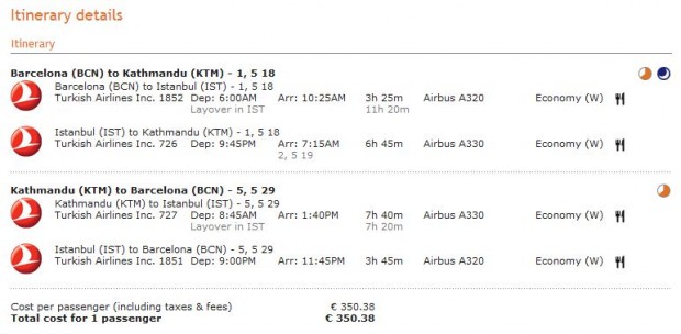 Barcelona >> Kathmandu >> Barcelona