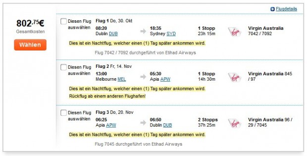 Dublin >> Sydney -- vlastitim prijevozom u Melbourne >> Apia >> Dublin