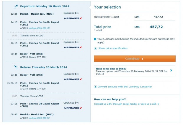 Minhen >> Pariz >> Dakar >> Pariz >> Minhen