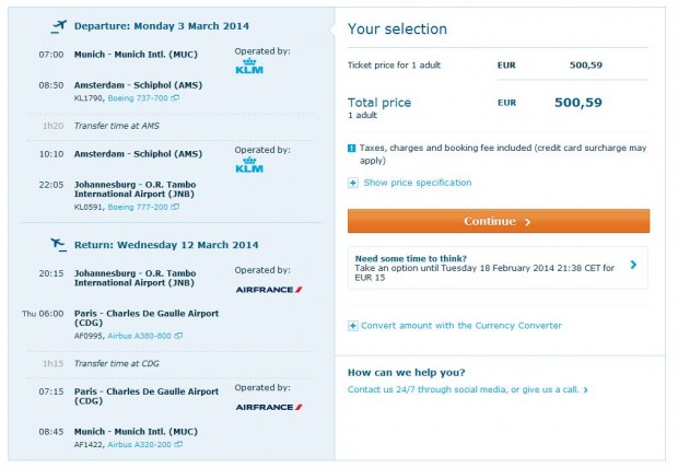 Minhen >> Amsterdam >> Johannesburg >> Pariz >> Minhen