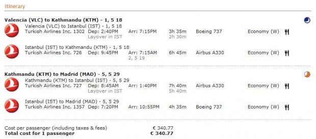 Valencia >> Kathmandu >> Madrid