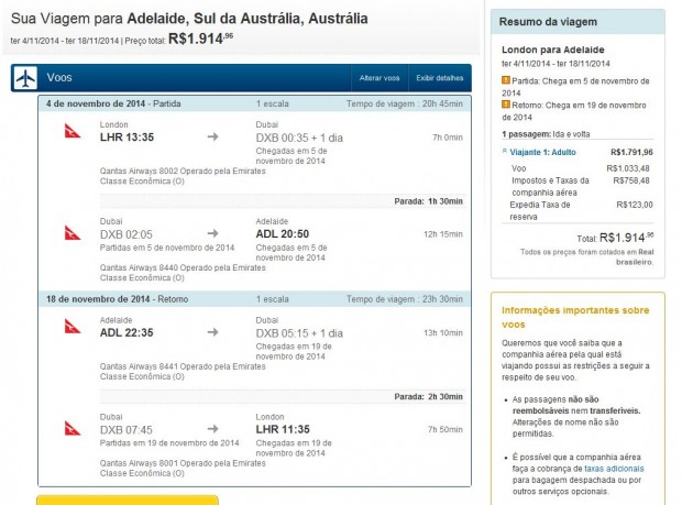 London >> Adelaide >> London