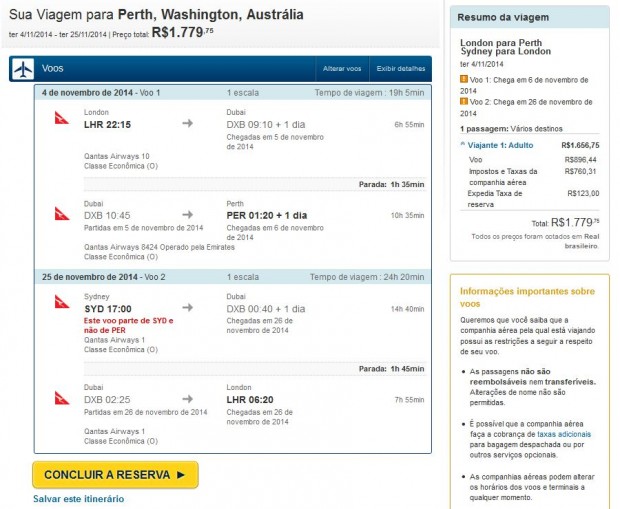 London >> Perth >> Sydney >> London