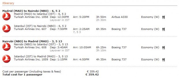 Madrid >> Nairobi >> Madrid