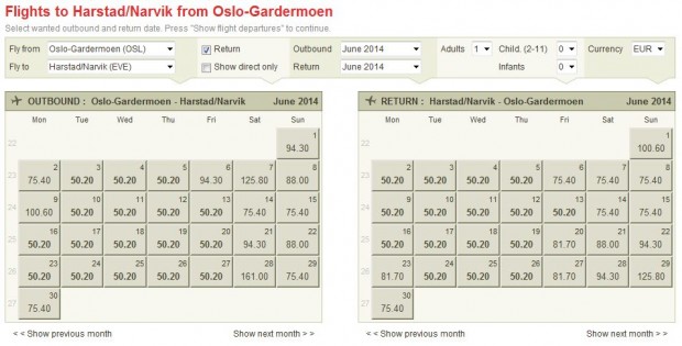 Oslo >> Harstad >> Oslo