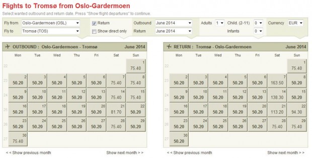 Oslo >> Tromso >> Oslo