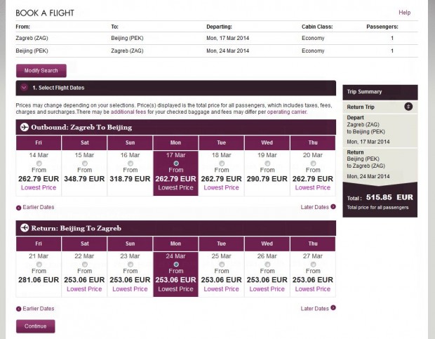 Zagreb >> Peking >> Zagreb