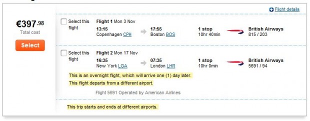 Kopenhagen >> Boston -- New York >> London
