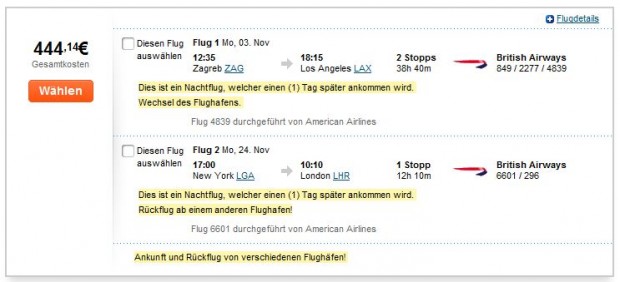 Zagreb >> Los Angeles -- New York >> London