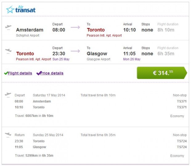 Amsterdam >> Toronto >> Glasgow