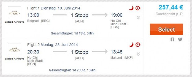 Beograd >> Ho Chi Minh City >> Milan