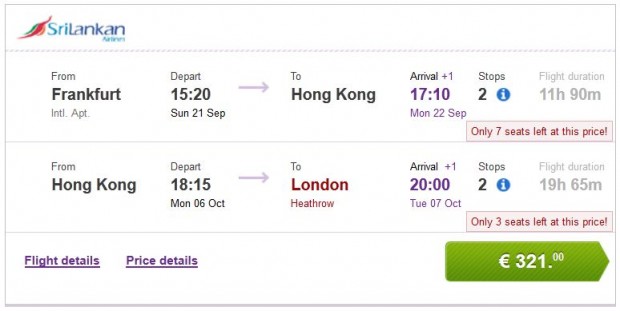 Frankfurt >> Hong Kong >> London
