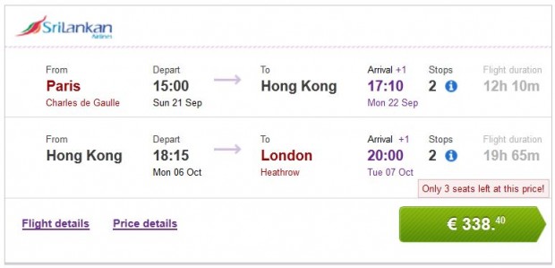 Pariz >> Hong Kong >> London