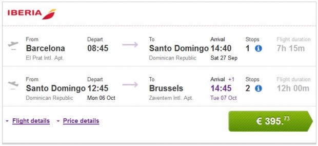 Barcelona >> Santo Domingo >> Brisel