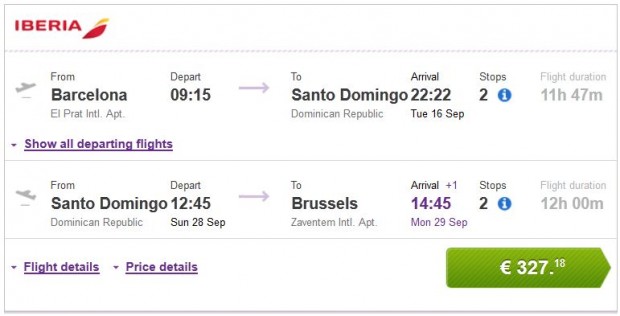 Barcelona >> Santo Domingo >> Brisel