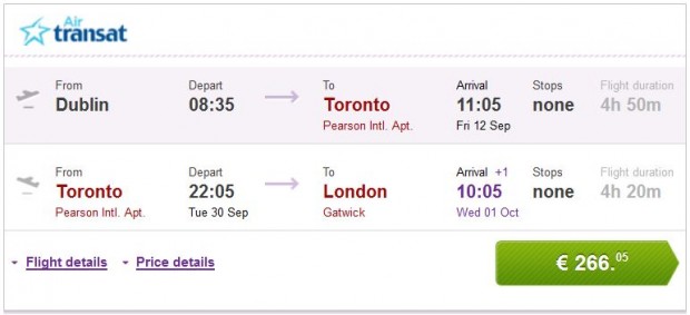 Dublin >> Toronto >> London