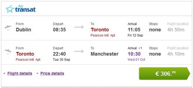 Dublin >> Toronto >> Manchester