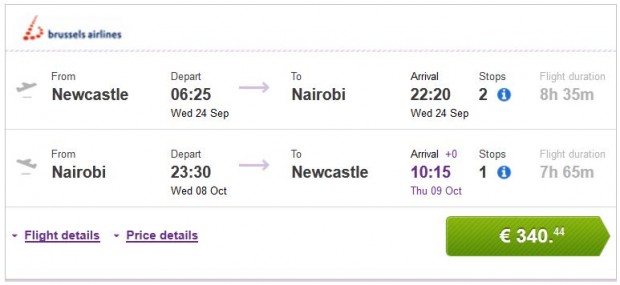 Newcastle >> Nairobi >> Newcastle