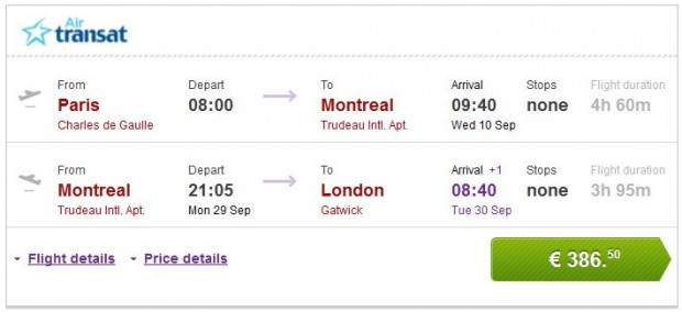 Pariz >> Montreal >> London