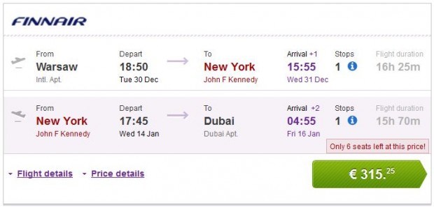 Varšava >> New York >> Dubai, novogodišnji praznici