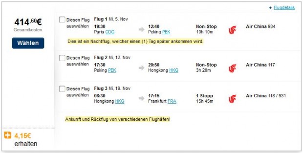 Pariz >> Peking >> Hong Kong >> Frankfurt