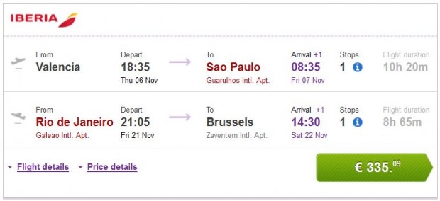 Valencia, Malaga, Bilbao, Barcelona >> Sao Paulo — Rio de Janeiro >> Brisel