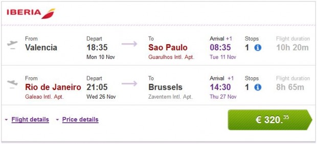 Valencia, Malaga, Bilbao, Barcelona >> Sao Paulo — Rio de Janeiro >> Brisel