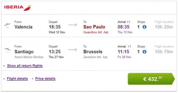 Valencia, Malaga, Bilbao, Barcelona >> Sao Paulo — Santiago de Chile >> Brisel