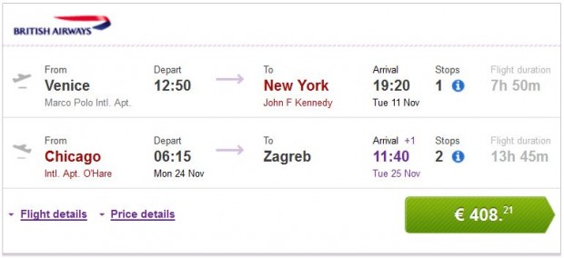 Venecija >> New York -- Chicago >> Zagreb