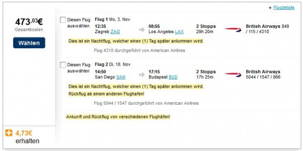 Zagreb >> Los Angeles -- San Diego >> Budimpešta