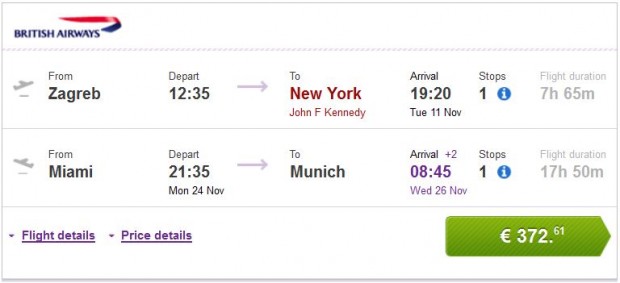 Zagreb >> New York -- Miami >> Minhen