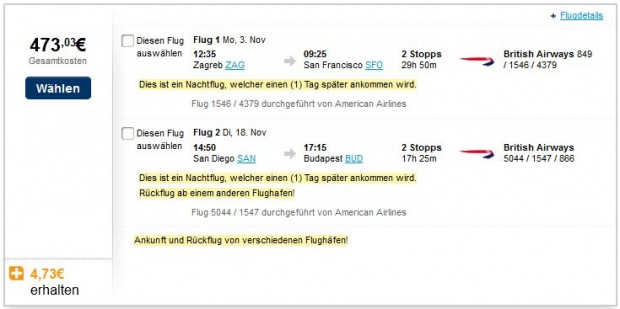 Zagreb >> San Francisco -- San Diego >> Budimpešta