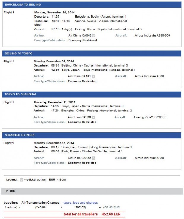 Barcelona >> Peking >> Tokio >> Šangaj >> Pariz