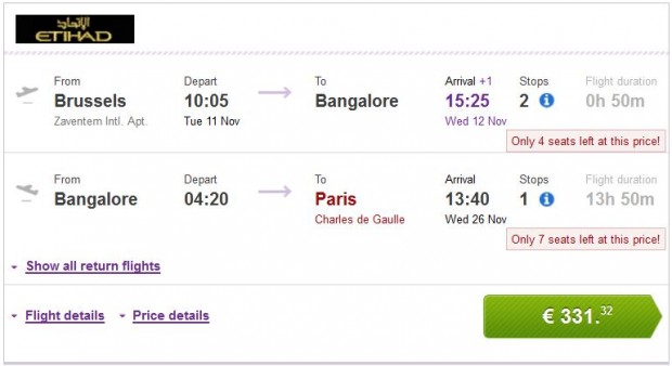 Brisel >> Bangalore >> Pariz