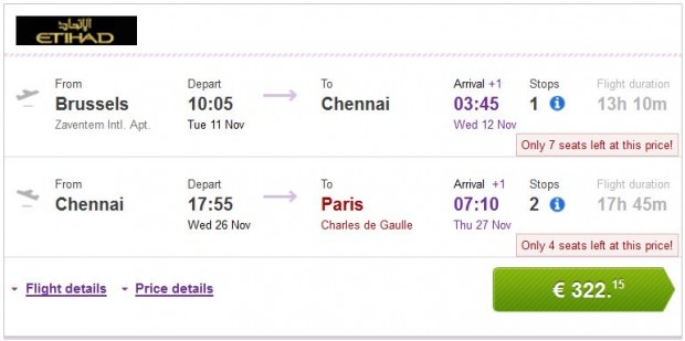 Brisel >> Chennai >> Pariz