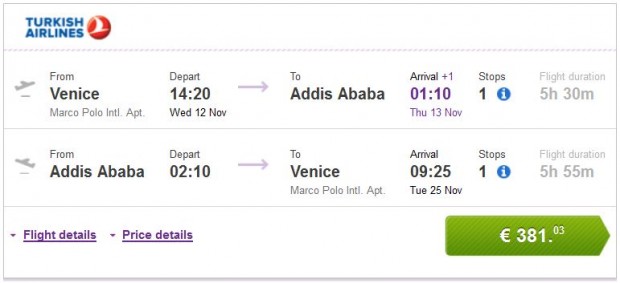 Venecija >> Addis Ababa >> Venecija