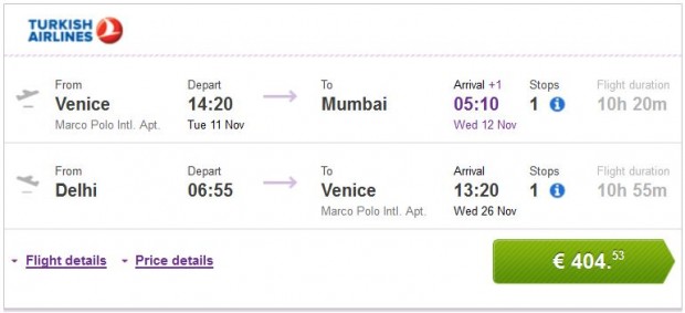 Venecija >> Mumbai -- Delhi >> Venecija