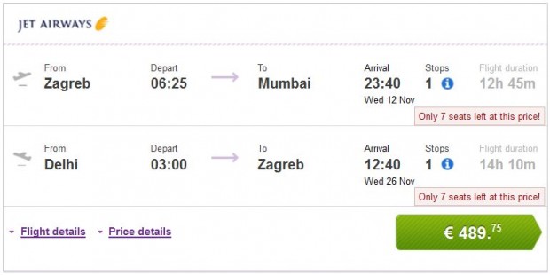 Zagreb >> Mumbai -- Delhi >> Zagreb