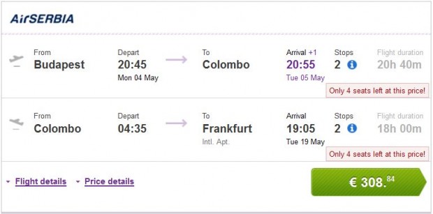 Budimpešta >> Colombo >> Frankfurt