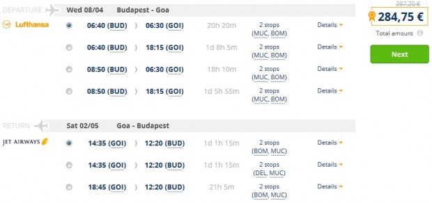 Budimpešta >> Goa >> Budimpešta