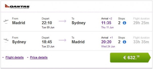 Madrid >> Sydney >> Madrid