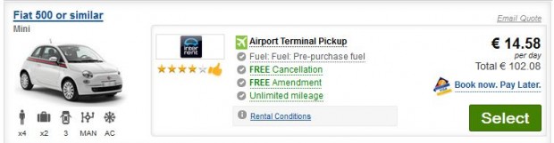 Rent'a'car, Fiat 500