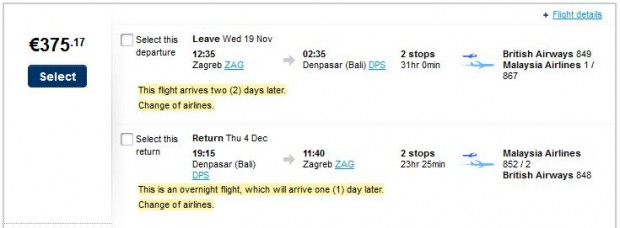 Zagreb >> Bali >> Zagreb