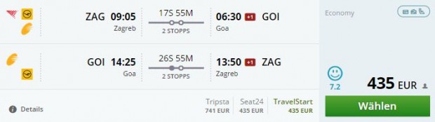 Zagreb >> Goa >> Zagreb