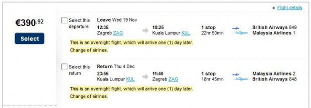 Zagreb >> Kuala Lumpur >> Zagreb