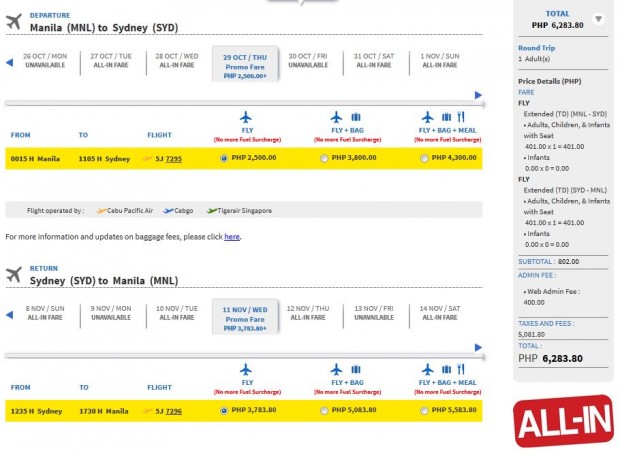 Manila >> Sydney >> Manila