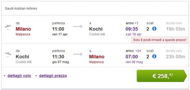 Milano >> Kochi >> Milano