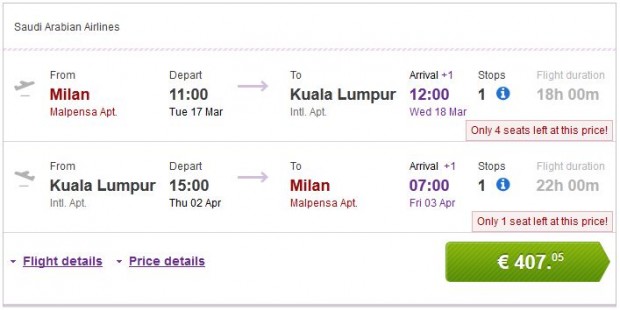 Milano >> Kuala Lumpur >> Milano