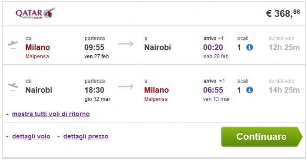 Milano >> Nairobi >> Milano