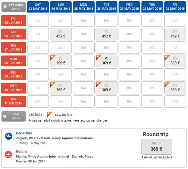 Zagreb >> Manila >> Zagreb - na Turkish Airlines stranicama